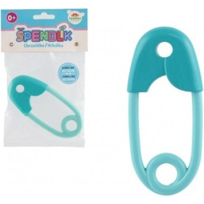 Teddies Hrkálka špendlík plast 12cm tyrkys-svetlý tyrkys 12x19cm