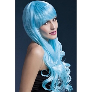 Fever Emily Wig 2-Tone Blue Long Soft Curl with Fringe