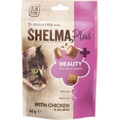 Shelma Plus Beauty bezobilné s kuracím a lososom 60 g