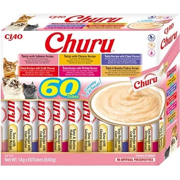 INABA Churu за котки - смесени вкусове с риба тон 60x14g