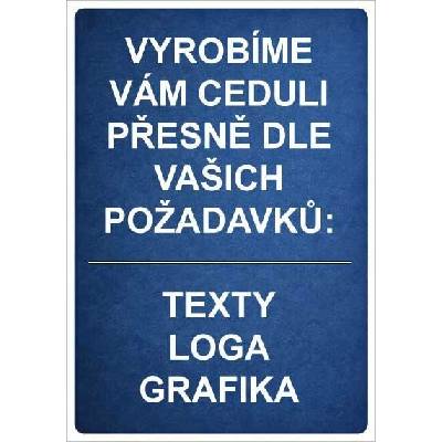 ⚠️ Cedule Vyhrazené parkoviště s vlastním návrhem - A5 - 15x21 cm / Plast tl. 5 mm