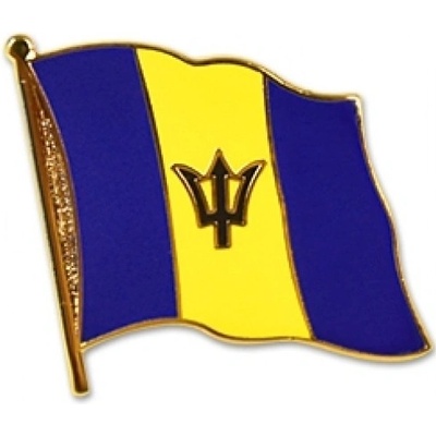 Odznak (pins) 20mm vlajka Barbados - farebný