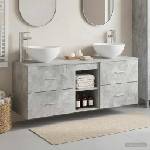 vidaXL Комплект шкафове за баня 3 бр. Бетонно сиво 49, 5 x 41 x 64, 5 см (3405806)