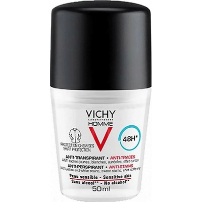 Vichy Homme Deodorant deodorant roll-on proti bílým a žlutým skvrnám 48h 50 ml