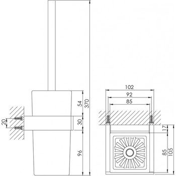 Steinberg WC štětka bílé sklo 460 2903