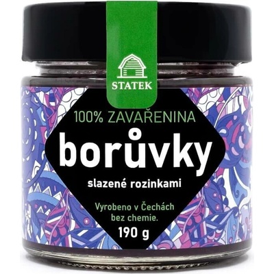 Hradecké delikatesy 100% zavařenina borůvky slazené rozinkami 190g