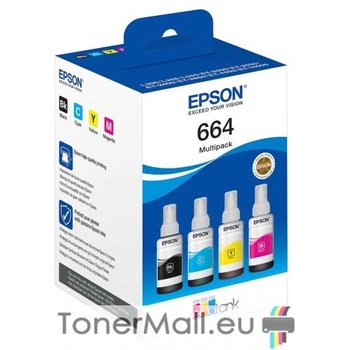 Epson Комплект 4 бутилки с мастило EPSON 664 Cyan, Yellow, Magenta, Black, C13T66464A