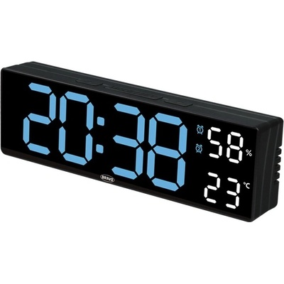 hodiny dig., budík, teploměr B-5027, LED 23x7x3,5cm, měn.barva