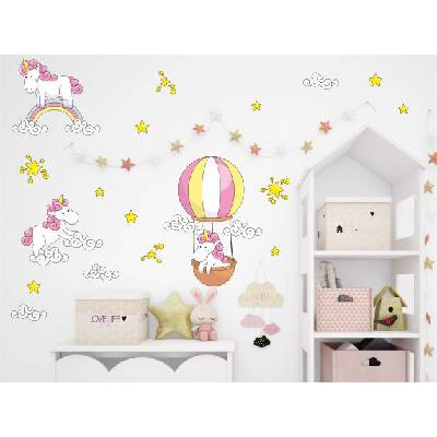 Комплект еднорози с облачета и звезди (1578)