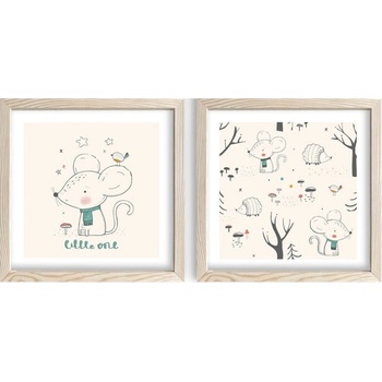 Wallity Детски картини в комплект от 2 броя 33x33 cm Little One - Wallity (615LBY1144)