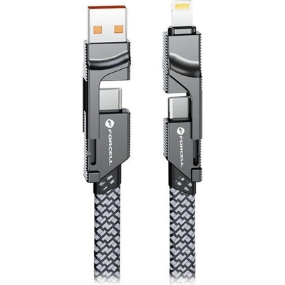 Forcell Кабел Forcell - F-Energy C241 4 в 1, USB-C/USB-A, USB-C/Lightning, 60W, 1m (5903396298318)