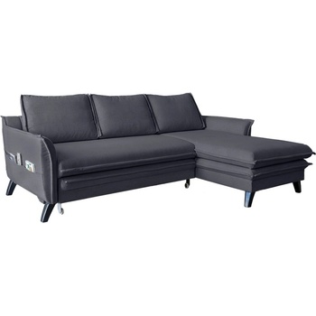 Miuform Антрацитен ъглов разтегателен диван, десен ъгъл Charming Charlie - Miuform (Charming Charlie 2QL-LCBKR LIN19)