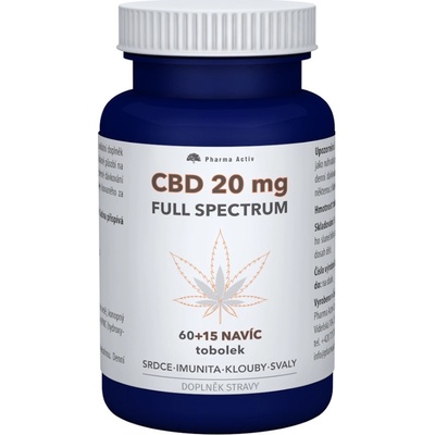 Pharma Activ CBD 20 mg 60 + 15 tobolek – Zboží Mobilmania
