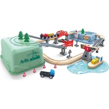 Hape Vláčkodráha set v boxu Přístaviště