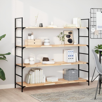 vidaXL Плаващи рафтове, 4 бр. , 160x40x2 см, необработена масивна дървесина, акация (3279414)
