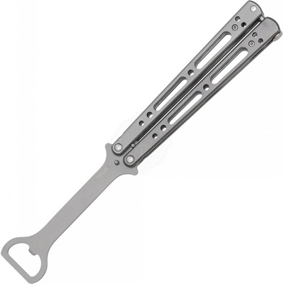 Haller Šedý motýlek Balisong s otvírákem lahví