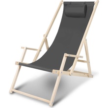 Yakimz Deckchair Beach Deckchair Relax Lounger Self-Assembly šedé