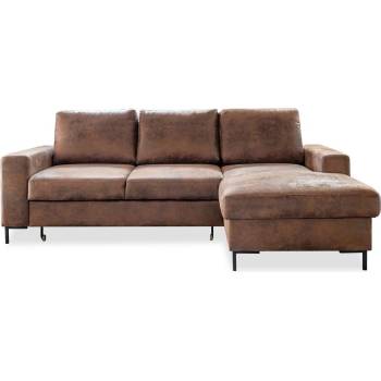 Miuform Винтидж кафяв кожен разтегателен диван, десен ъгъл Lofty Lilly - Miuform (Lofty Lilly 2QL-LCBKR TOH45)
