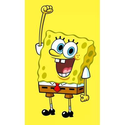 Carbotex detský uterák Sponge Bob žltý ako huba 30 x 50 cm