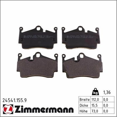 Sada brzdových destiček, kotoučová brzda ZIMMERMANN 24541.155.9 24541.155.9