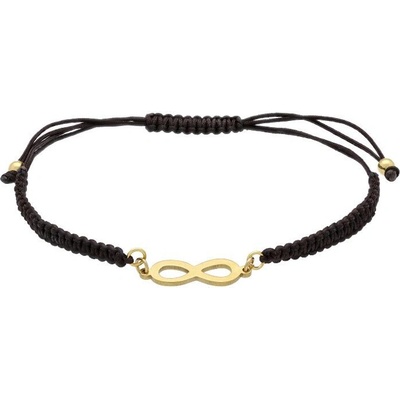 Gilles Costa šňůrkový náramek hnědý nekonečno 94