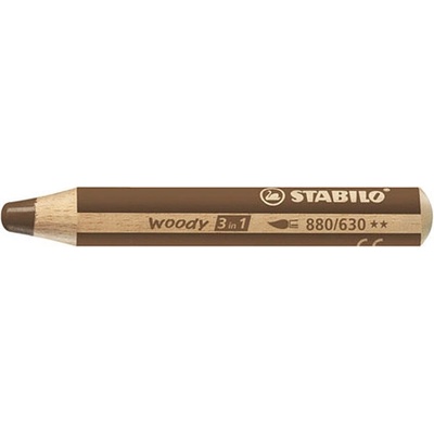 Stabilo Pastelka STABILO woody 3 v 1 barvička vodovka voskovka hnědá 445972