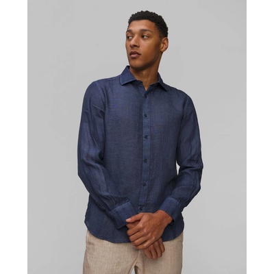 120% Lino pánská lněná košile slim fit