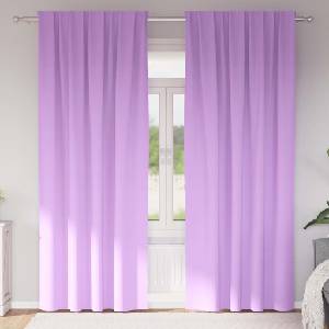 Pure Line Home Плътни завеси в цвят орхидея с комбиниран перделък, 2 бр. , 140 x 225 см