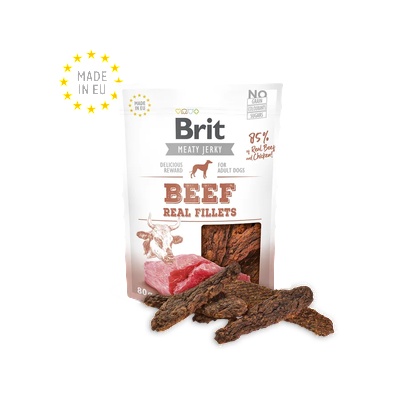Brit Meat Jerky Snack-Beef Fillets-85% истинско говеждо месо