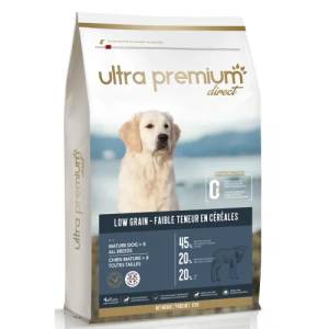 Ultra Premium Direct Mature dogs all breeds - суха храна за възрастни кучета, над 8 години, от всички породи, с ниско съдържание на зърно, минимум 45% месо и месни съставки, агне и прасе, 12 кг, Франция LG1210