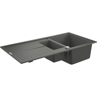 GROHE K400 Композитна мивка с отцедник, 1000 x 500 mm, двукоритна, сив гранит (31642AT0)