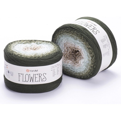 Yarn Art příze Flowers 311 béžová, tyrkysová, zelená