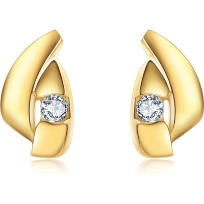 Jan Kos jewellery zlaté náušnice s bílým kamenem 31501958