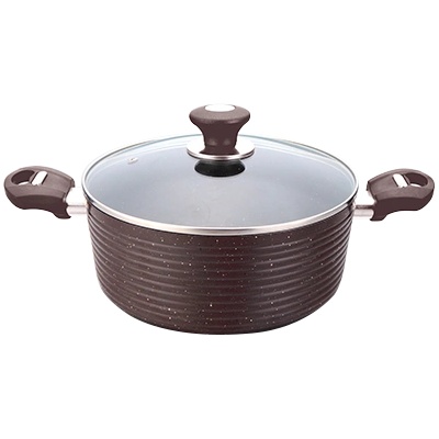 Eco ЕКО-Тенджера 28 см с керамично мраморно покритие Кафява hx-С7pc28db (018482)