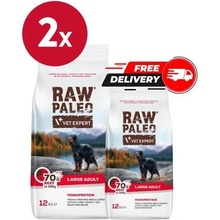 VetExpert Raw Paleo Adult Large beef 2 x 12 kg