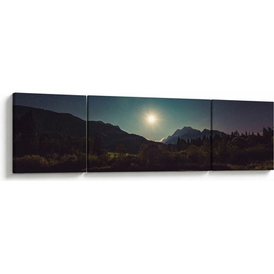 Obraz - noční obloha, třídílný 170x50 cm