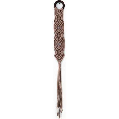 Hnědé macramé na kroužku Marron, 6 x 56 cm