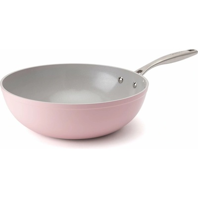 Elmich Nepriľnavá keramická panvica wok Zen 28 cm – ružová
