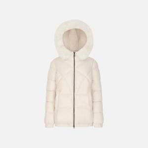 Geox Кремав дамски пухен джакет Geox Backsie Geox | Byal | ЖЕНИ | 46