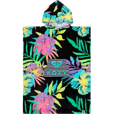 Roxy Детско пончо за сърф Roxy Kid's RG Stay Magical Printed Surf poncho - Anthracite Aquarella Active Rg - размер One Size (750-2842-0111)