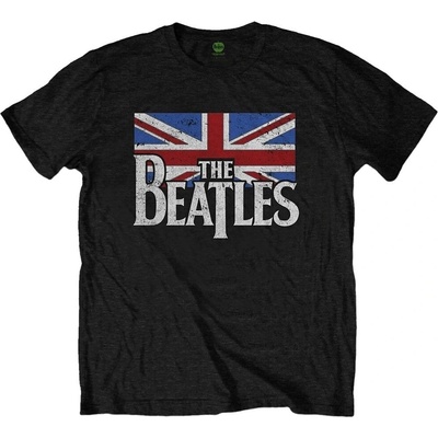 The Beatles Drop T Logo & Vintage Flag Black L Риза (BEATTEE407MB03)