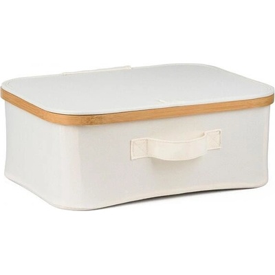 Úložný box G21 40 x 30 x 15 cm, bambusový s víkem, béžový