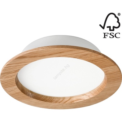 LAMKUR Led Лампа за окачен таван woody spot led/16, 5w/230v 4000k дъб ø 18, 5 см (la51819)