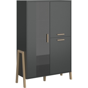 Bogdan Furniture Europe Витрина ниска Belle 1W-2D, антрацит