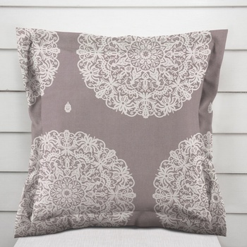 Biante bavlna s lemom Sandra SA-547 Krémové mandaly na béžovosivom 30 x 50 cm