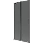 Mexen Velar L вана екран 2-крила плъзгащ се 95 x 150 см, графит, четкано gun grey - 896-095-003-41-66 (896-095-003-41-66)