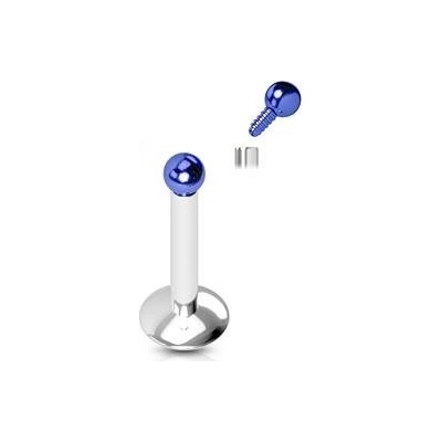 Šperky4U piercing do brady modrá kulička LB01082B-1206