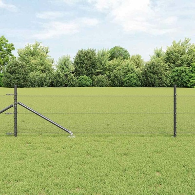 vidaXL Hexagonální plot s podpěrou 25 x 0,4 m Ocel potažená PVC Šedá