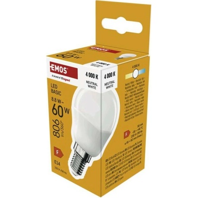 Emos LED žárovka Basic MINI GLOBE E14 / 8,8 W (60 W) / 806 l