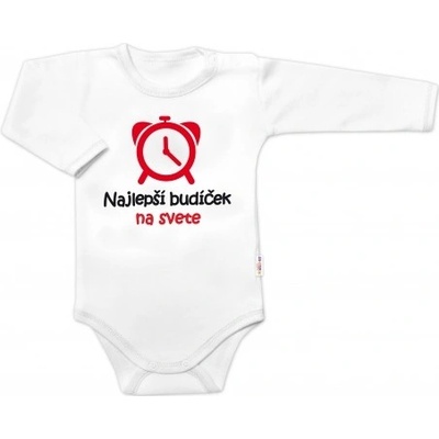Baby Nellys Body dlouhý rukáv Najlepší budíček na svete bílé